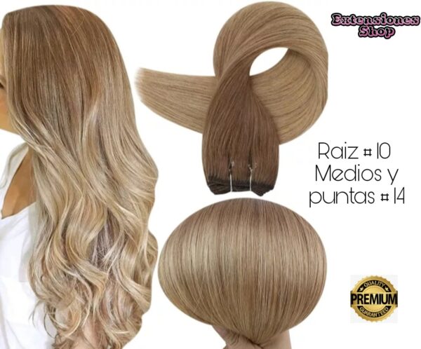 EXTENSIONES CABELLO HUMANO LISO TONO #10/14 (CALIDAD PREMIUM) | EXTENSIONES DE CABELLO HUMANO EXTENSIONES.SHOP